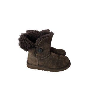 UGG Baily Button Brown suede boots Youth Girls Size 3